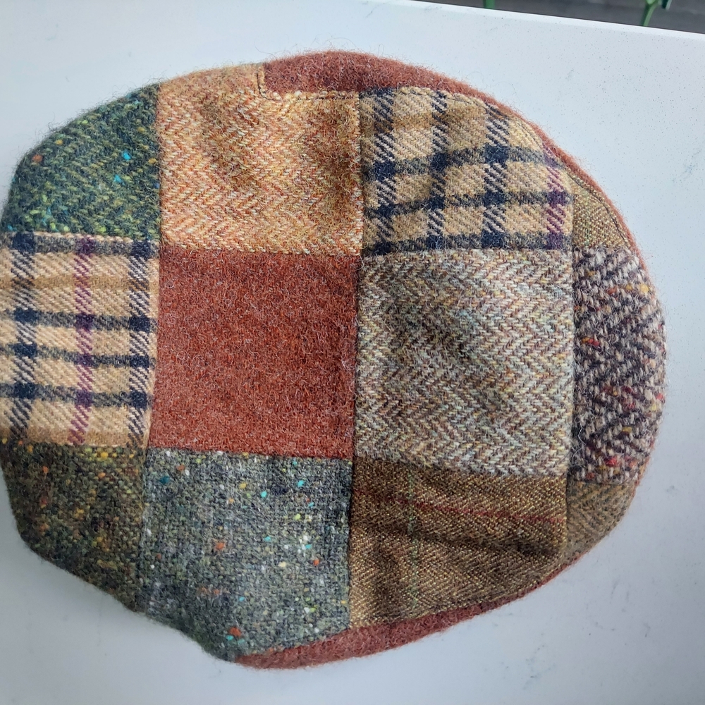 100% Hand TAILORED Patchwork Wool Flat Cap - Mult… - image 1